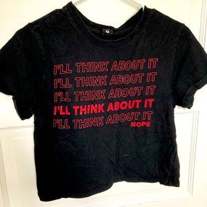 “I’ll Think About It” Plastic Bag Crop Top